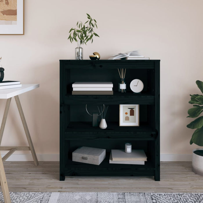 Bibliotecă, negru, 80x35x97 cm, lemn masiv de pin - WALTI WALTI