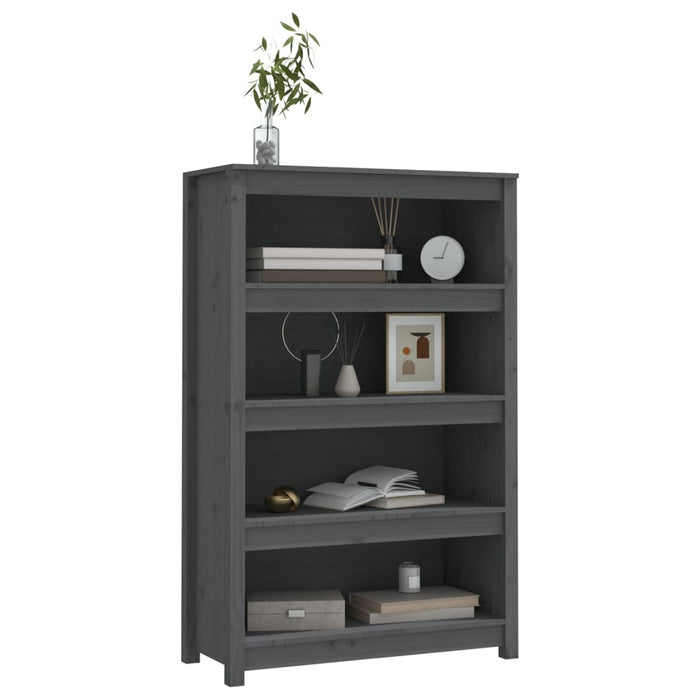 Bibliotecă, gri, 80x35x126 cm, lemn masiv de pin - WALTI WALTI