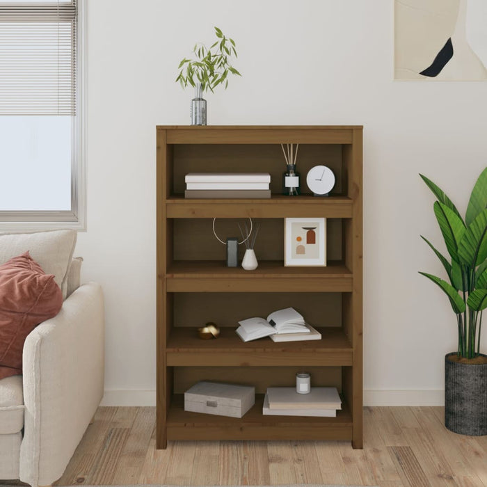 Bibliotecă, maro miere, 80x35x126 cm, lemn masiv de pin - WALTI WALTI