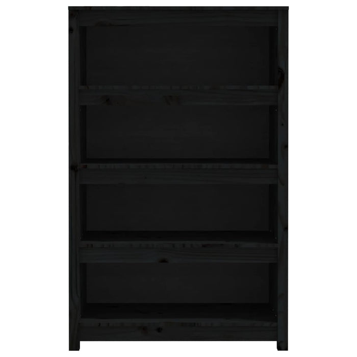 Bibliotecă, negru, 80x35x126 cm, lemn masiv de pin - WALTI WALTI