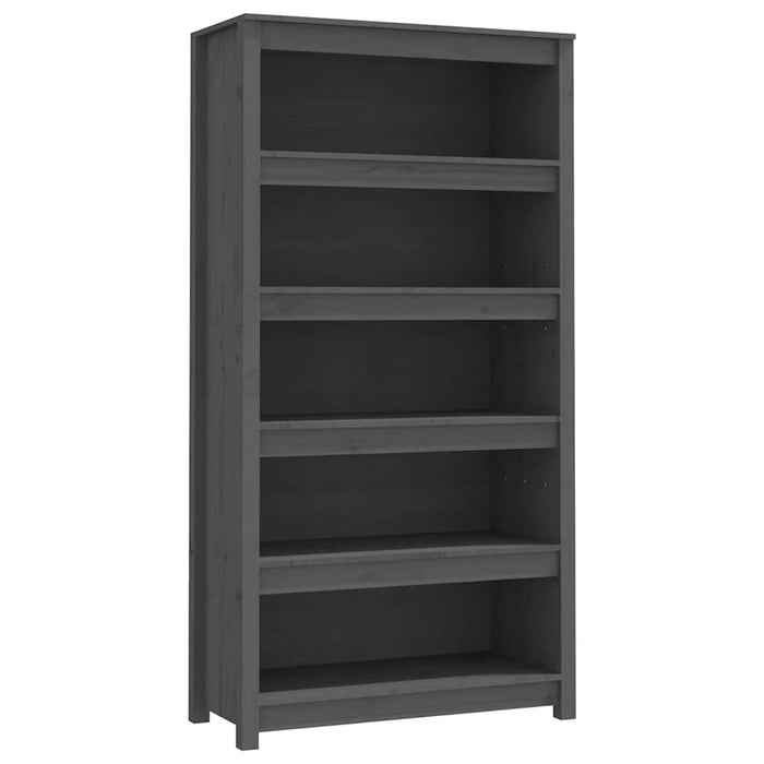 Bibliotecă, gri, 80x35x154 cm, lemn masiv de pin - WALTI WALTI