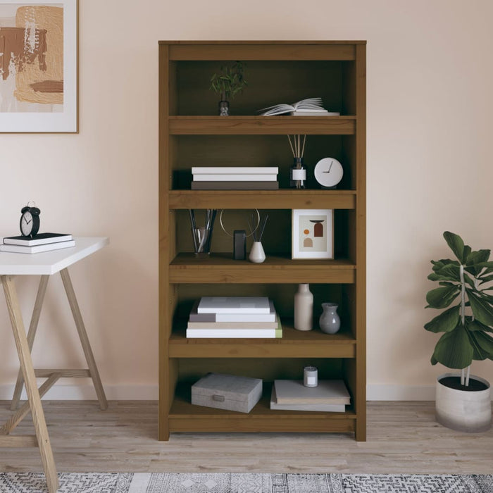 Bibliotecă, maro miere, 80x35x154 cm, lemn masiv de pin - WALTI WALTI