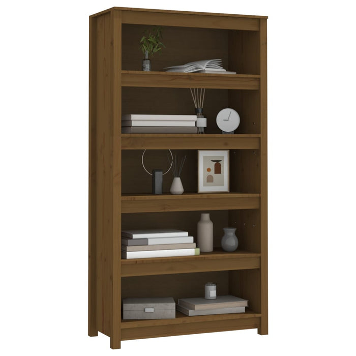 Bibliotecă, maro miere, 80x35x154 cm, lemn masiv de pin - WALTI WALTI