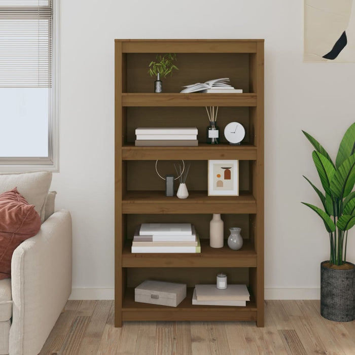 Bibliotecă, maro miere, 80x35x154 cm, lemn masiv de pin - WALTI WALTI