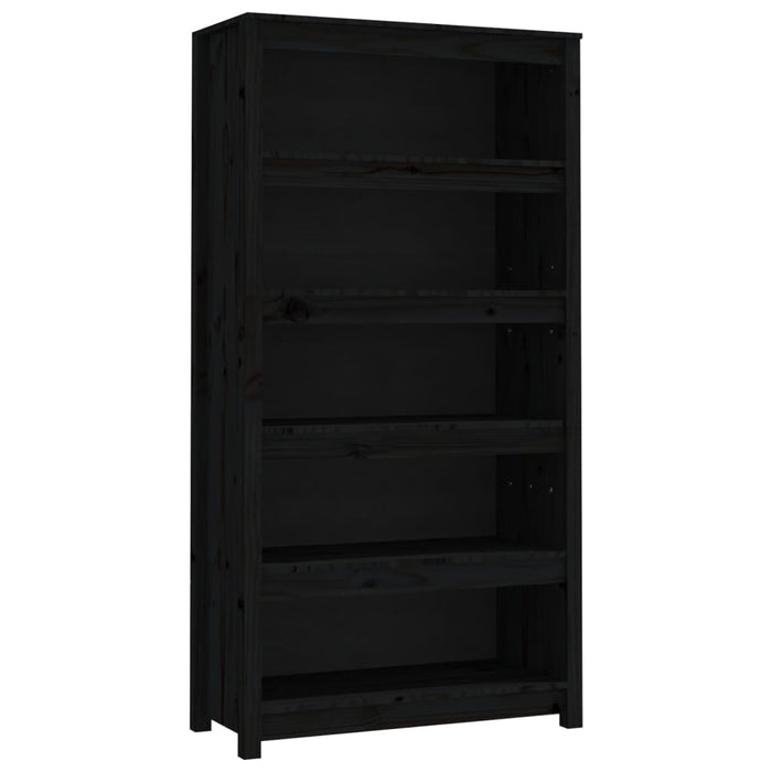 Bibliotecă, negru, 80x35x154 cm, lemn masiv de pin - WALTI WALTI