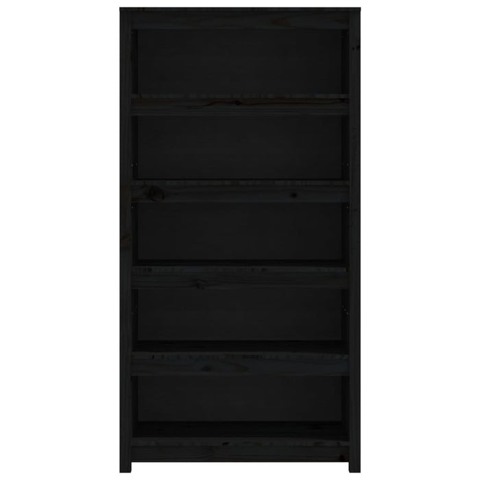 Bibliotecă, negru, 80x35x154 cm, lemn masiv de pin - WALTI WALTI