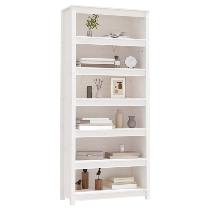 Bibliotecă, alb, 80x35x183 cm, lemn masiv de pin - WALTI WALTI
