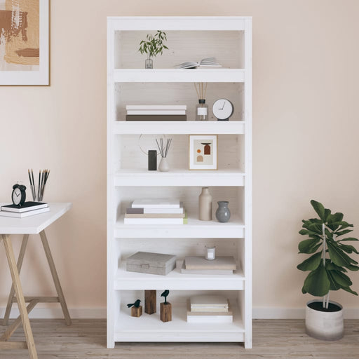 Bibliotecă, alb, 80x35x183 cm, lemn masiv de pin - WALTI WALTI