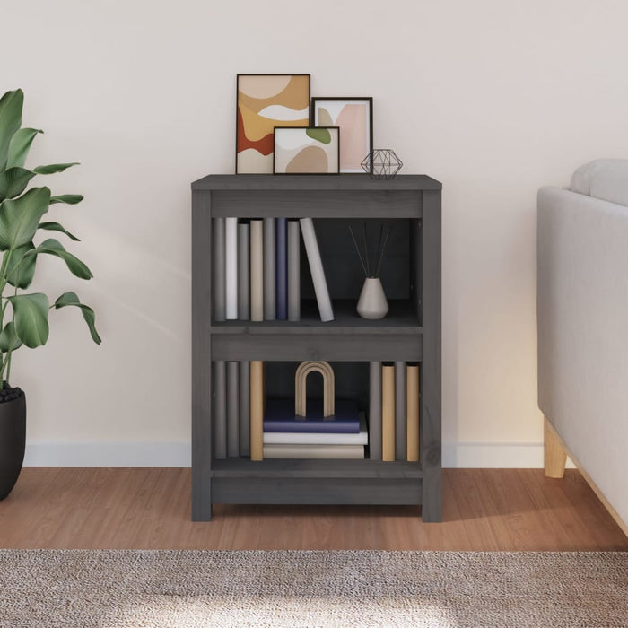 Bibliotecă, gri, 50x35x68 cm, lemn masiv de pin - WALTI WALTI
