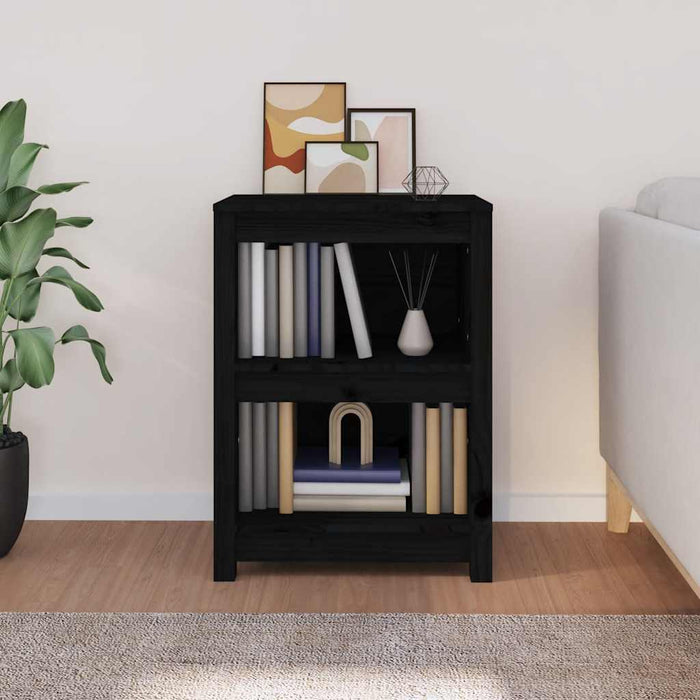 Bibliotecă, negru, 50x35x68 cm, lemn masiv de pin - WALTI WALTI