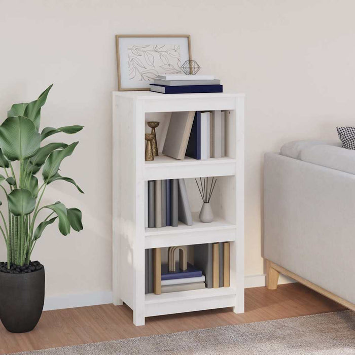 Bibliotecă, alb, 50x35x97 cm, lemn masiv de pin WALTI