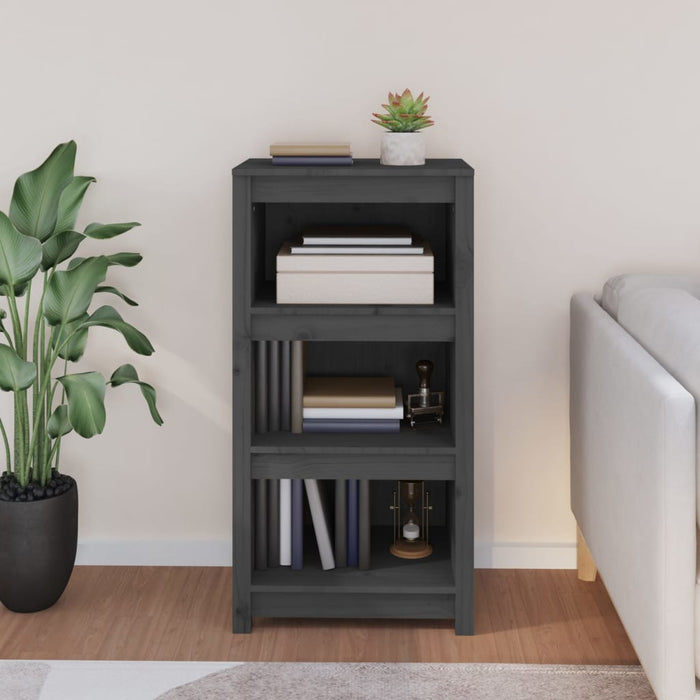 Bibliotecă, gri, 50x35x97 cm, lemn masiv de pin - WALTI WALTI