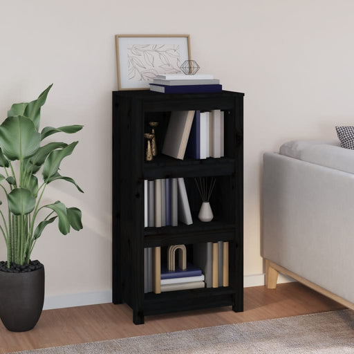Bibliotecă, negru, 50x35x97 cm, lemn masiv de pin - WALTI WALTI