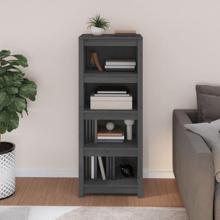 Bibliotecă, gri, 50x35x125,5 cm, lemn masiv de pin - WALTI WALTI