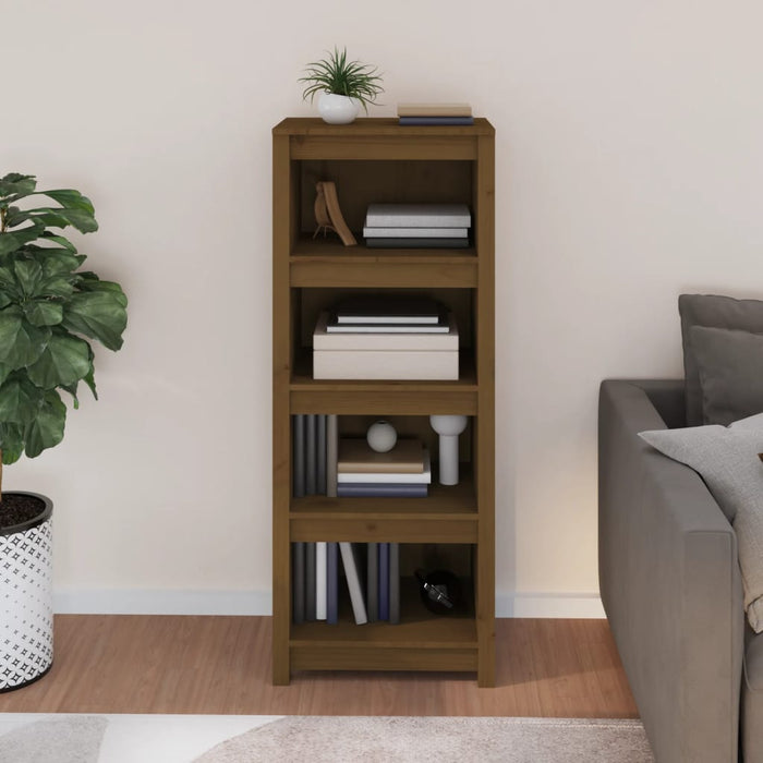 Bibliotecă, maro miere, 50x35x125,5 cm, lemn masiv de pin - WALTI WALTI