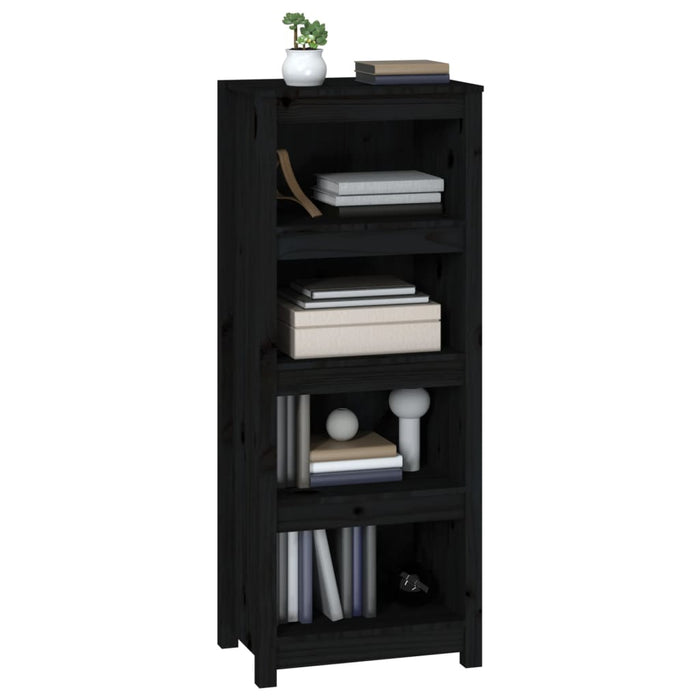 Bibliotecă, negru, 50x35x125,5 cm, lemn masiv de pin - WALTI WALTI