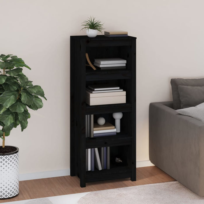 Bibliotecă, negru, 50x35x125,5 cm, lemn masiv de pin - WALTI WALTI