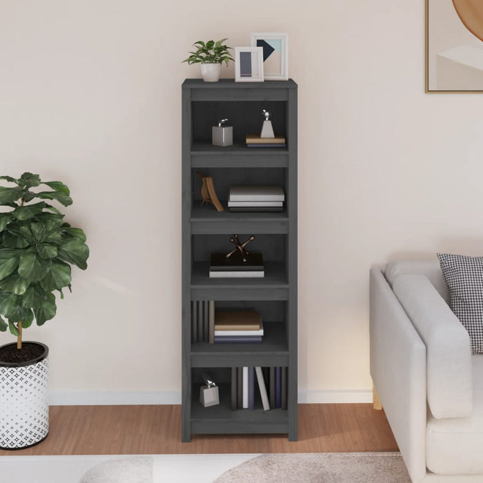 Bibliotecă, gri, 50x35x154 cm, lemn masiv de pin - WALTI WALTI
