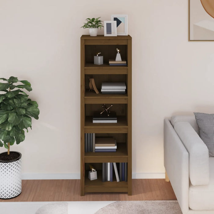 Bibliotecă, maro miere, 50x35x154 cm, lemn masiv de pin - WALTI WALTI
