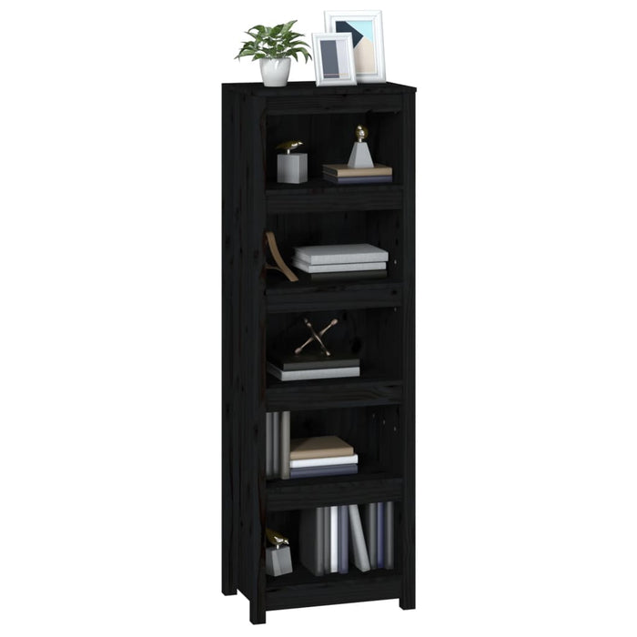 Bibliotecă, negru, 50x35x154 cm, lemn masiv de pin - WALTI WALTI