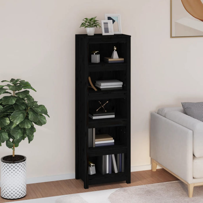 Bibliotecă, negru, 50x35x154 cm, lemn masiv de pin - WALTI WALTI