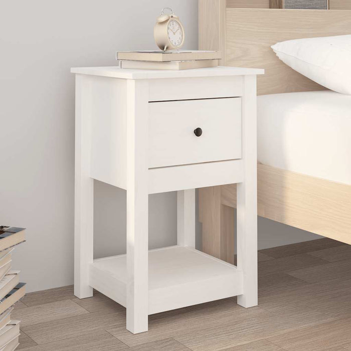 Noptiere, 2 buc., alb, 40x35x61,5 cm, lemn masiv de pin WALTI