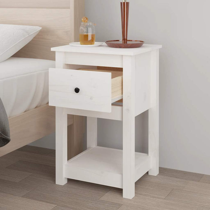 Noptiere, 2 buc., alb, 40x35x61,5 cm, lemn masiv de pin WALTI
