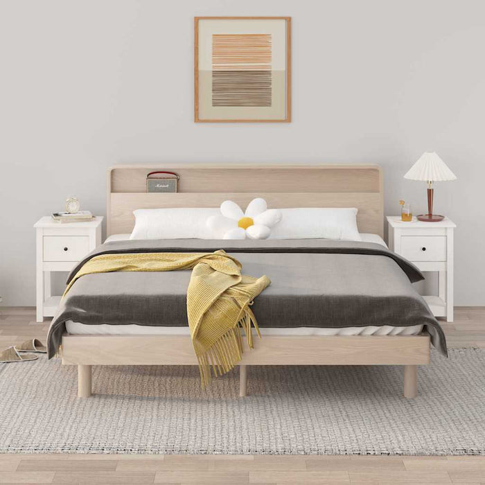 Noptiere, 2 buc., alb, 40x35x61,5 cm, lemn masiv de pin WALTI