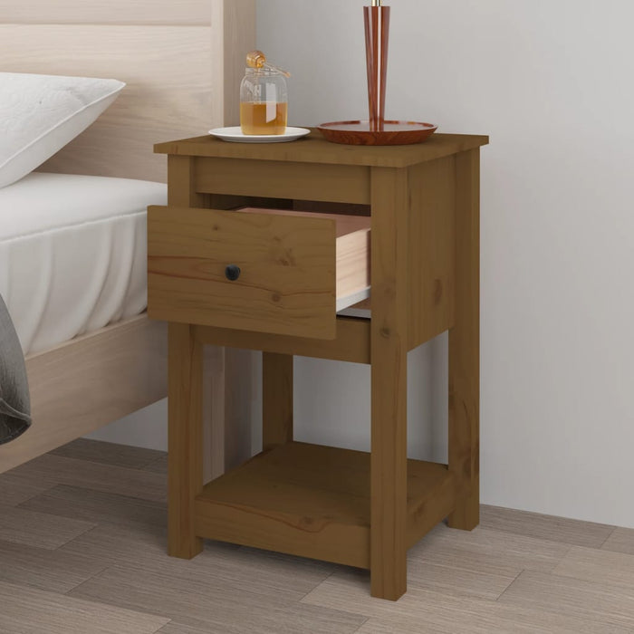 Noptiere, 2 buc, maro miere, 40x35x61,5 cm, lemn masiv de pin - WALTI WALTI