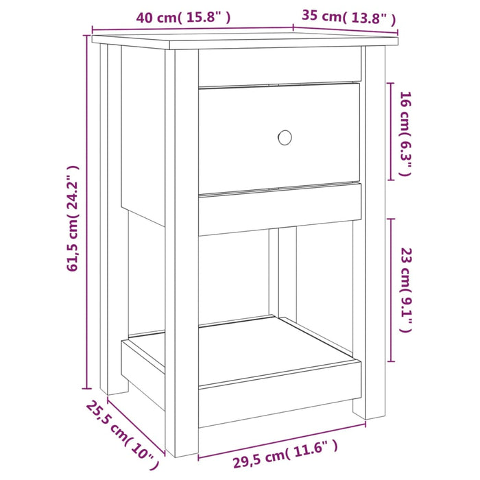 Noptiere, 2 buc, maro miere, 40x35x61,5 cm, lemn masiv de pin - WALTI WALTI
