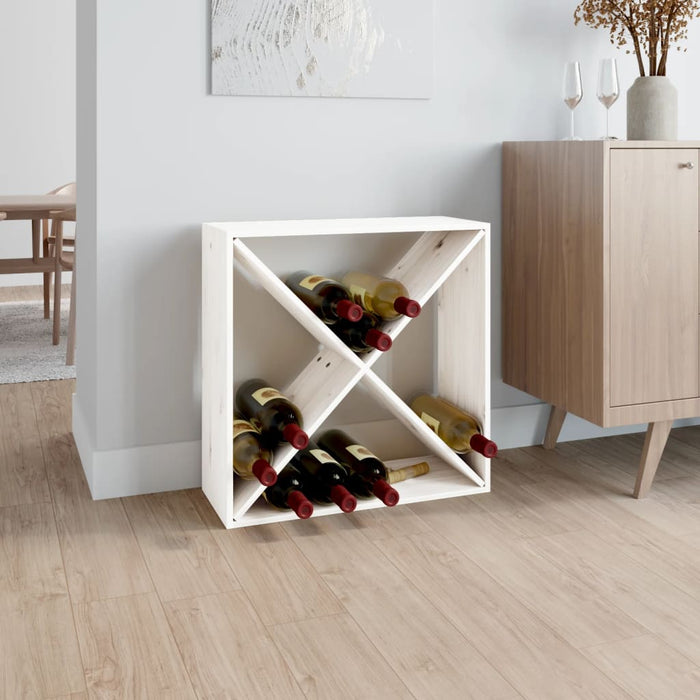 Dulap de vinuri, alb, 62x25x62 cm, lemn masiv de pin WALTI
