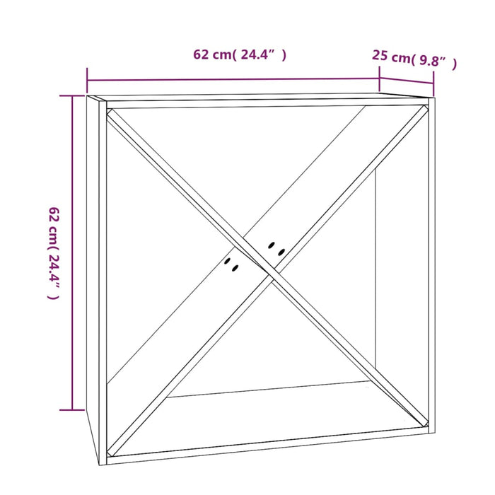 Dulap de vinuri, gri, 62x25x62 cm, lemn masiv de pin WALTI