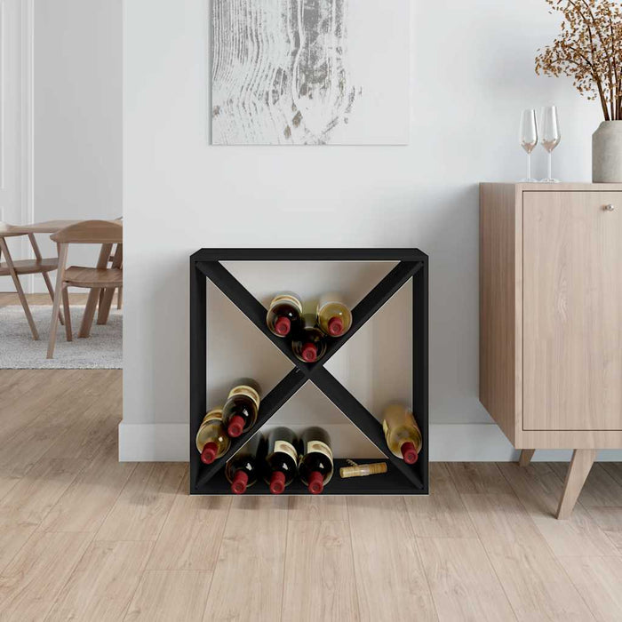 Dulap de vinuri, negru, 62x25x62 cm, lemn masiv de pin WALTI