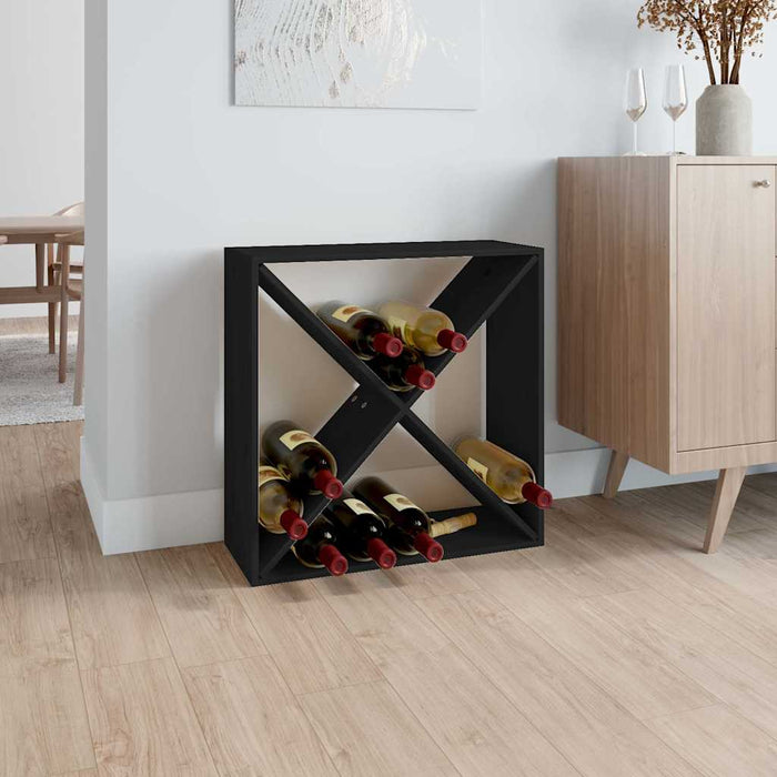 Dulap de vinuri, negru, 62x25x62 cm, lemn masiv de pin WALTI