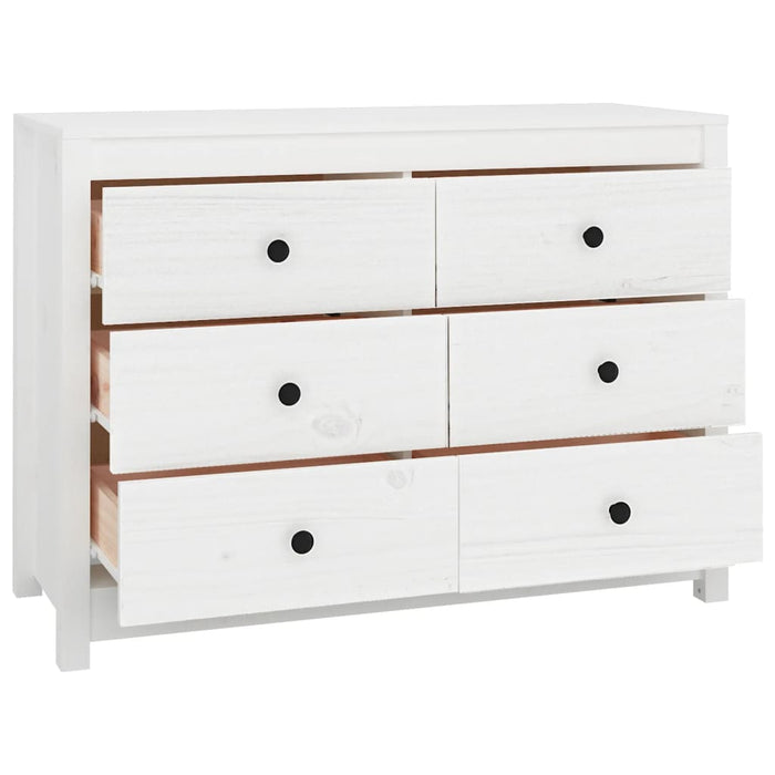 Dulap lateral, alb, 100x40x72 cm, lemn masiv de pin - WALTI WALTI