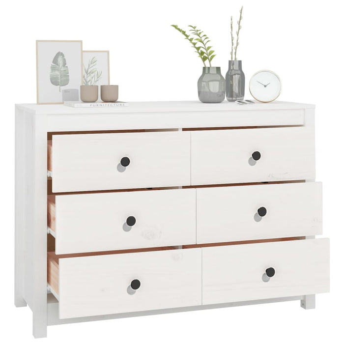 Dulap lateral, alb, 100x40x72 cm, lemn masiv de pin - WALTI WALTI