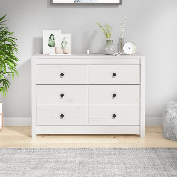 Dulap lateral, alb, 100x40x72 cm, lemn masiv de pin - WALTI WALTI