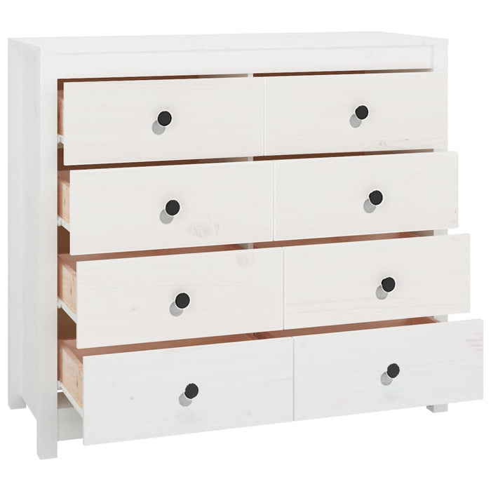 Dulap lateral, alb, 100x40x90 cm, lemn masiv de pin - WALTI WALTI