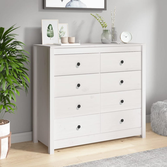 Dulap lateral, alb, 100x40x90 cm, lemn masiv de pin - WALTI WALTI