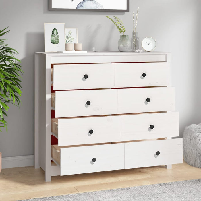 Dulap lateral, alb, 100x40x90 cm, lemn masiv de pin - WALTI WALTI