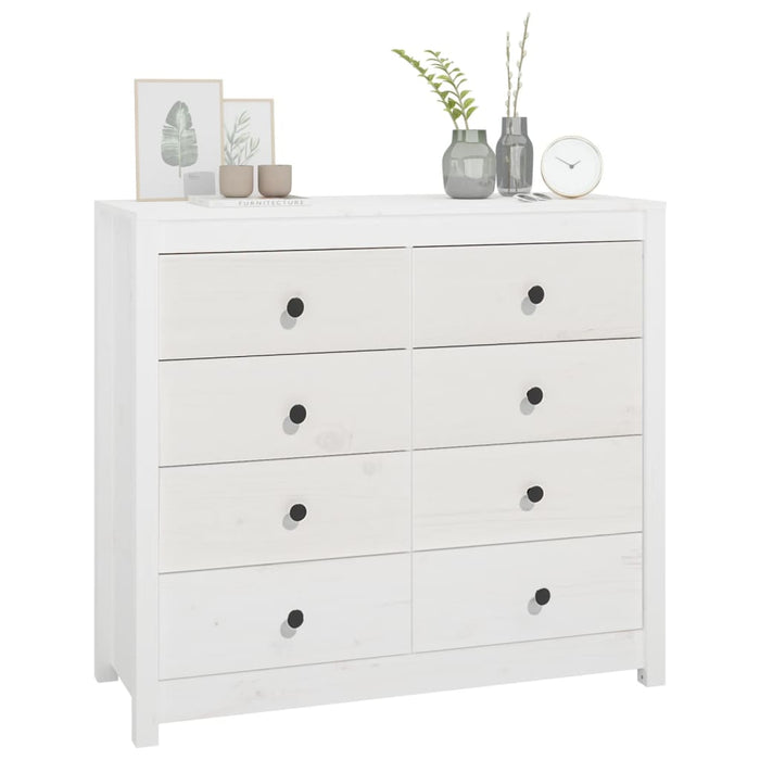 Dulap lateral, alb, 100x40x90 cm, lemn masiv de pin - WALTI WALTI