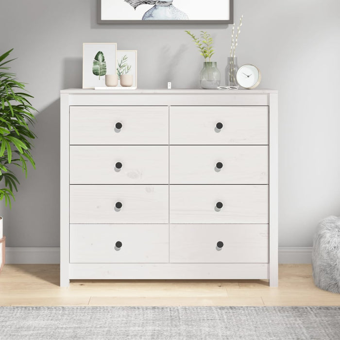 Dulap lateral, alb, 100x40x90 cm, lemn masiv de pin - WALTI WALTI