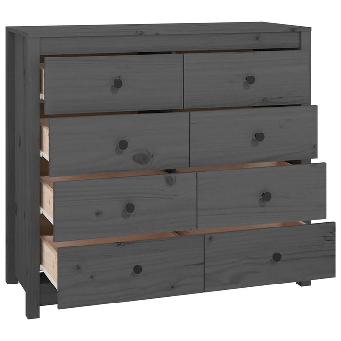 Dulap lateral, gri, 100x40x90 cm, lemn masiv de pin - WALTI WALTI