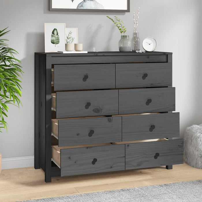 Dulap lateral, gri, 100x40x90 cm, lemn masiv de pin - WALTI WALTI