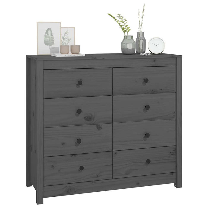 Dulap lateral, gri, 100x40x90 cm, lemn masiv de pin - WALTI WALTI