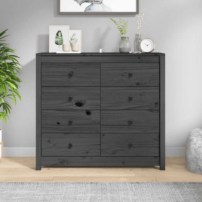 Dulap lateral, gri, 100x40x90 cm, lemn masiv de pin - WALTI WALTI