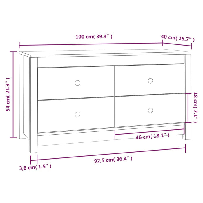 Dulap lateral, maro miere, 100x40x54 cm, lemn masiv de pin - WALTI WALTI
