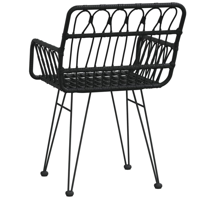 Scaune de grădină cu cotiere 2 buc. negru 56x64x80 cm ratan PE - WALTI WALTI