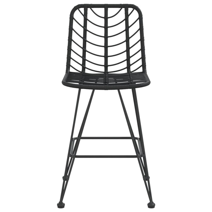 Taburete de bar, 2 buc., negru, 45x56x103,5 cm, ratan PE & oțel - WALTI WALTI