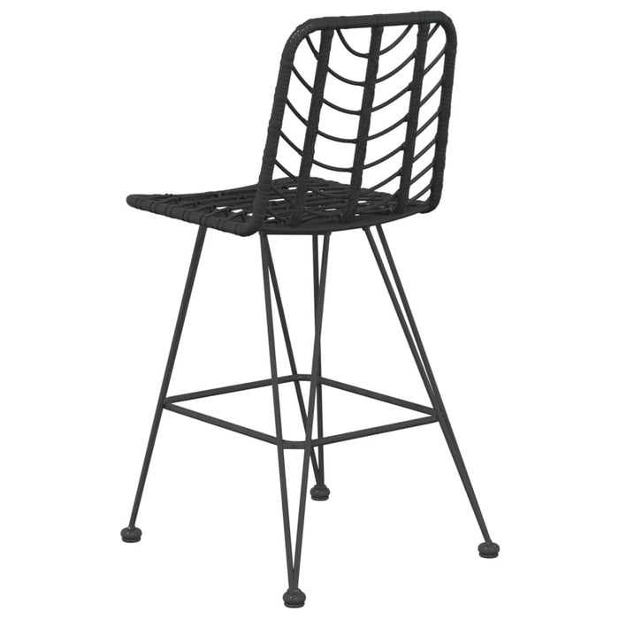 Taburete de bar, 2 buc., negru, 45x56x103,5 cm, ratan PE & oțel - WALTI WALTI